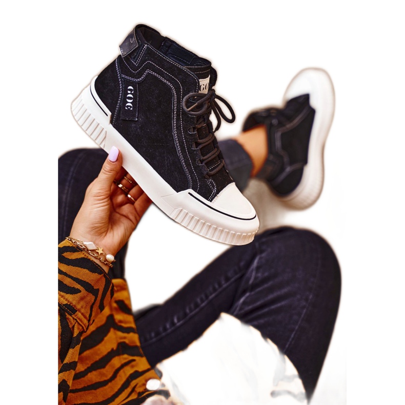 Calçados esportivos femininos em couro GOE preto GG2N3062