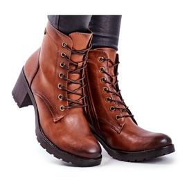 Vinceza Botas femininas em fibra marrom de salto alto castanho