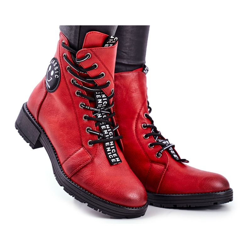 Vinceza Botas femininas vermelho quente Aspen