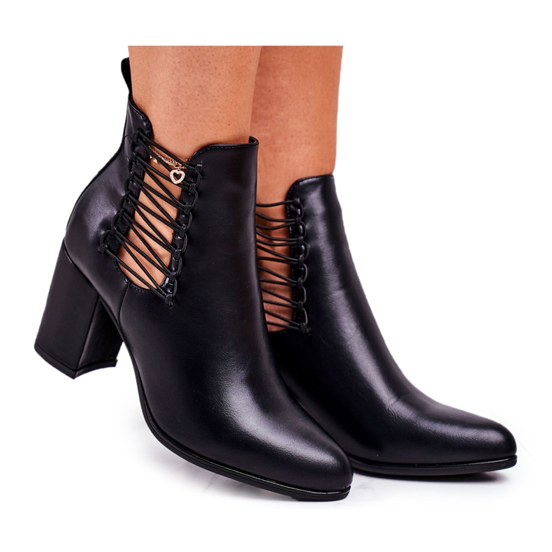 Vinceza Botas femininas de salto alto com borracha preta Vibo preto