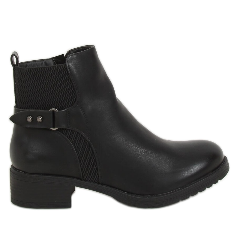 Botas pretas Chelsea para mulheres pretas MDM226 pretas preto