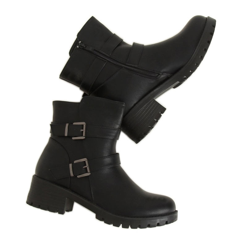 Botas pretas femininas pretas ZX2802 pretas preto