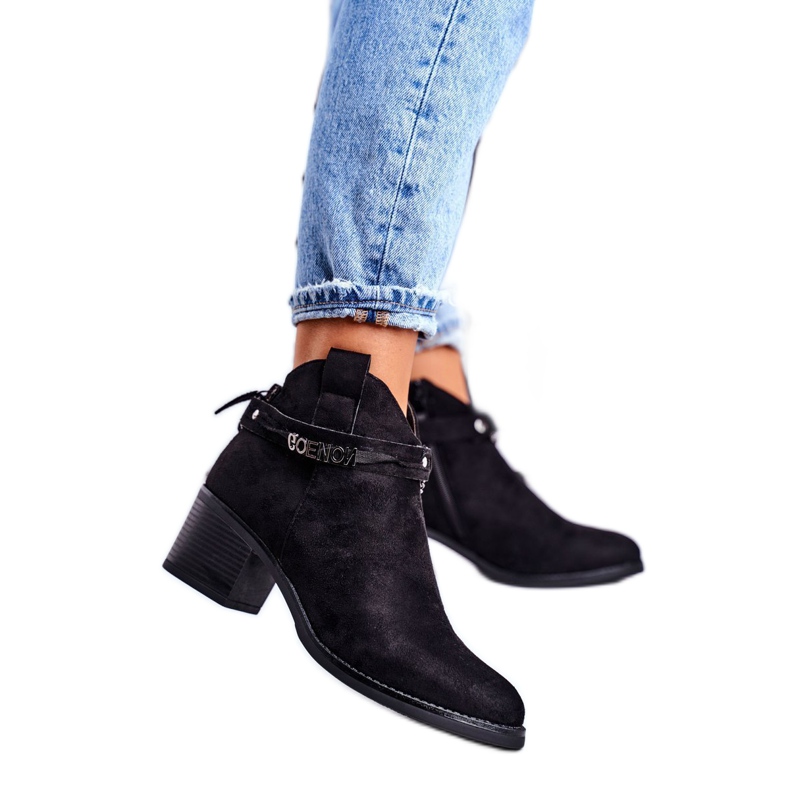 Vinceza Botas de salto feminino pretas Fevim preto