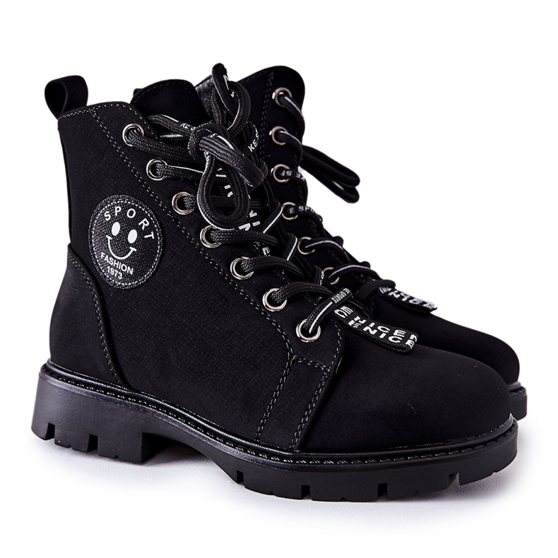 Vinceza Botas infantis Workers Black Mini Aspen preto
