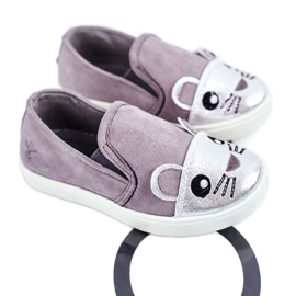 PH1 Tênis infantil cinza Candys Slip-on