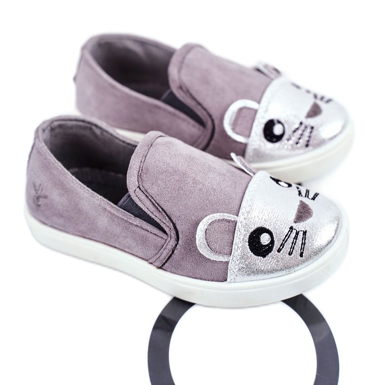 PH1 Tênis infantil cinza Candys Slip-on