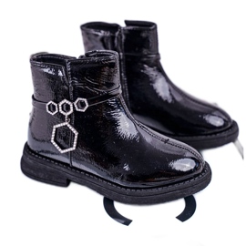 Apawwa Botas infantis lacadas preto fami ['preto']