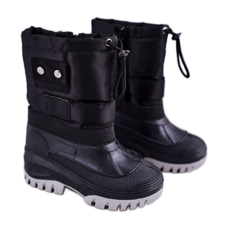 Apawwa Botas de neve com isolamento de pele para crianças, preto quente inverno