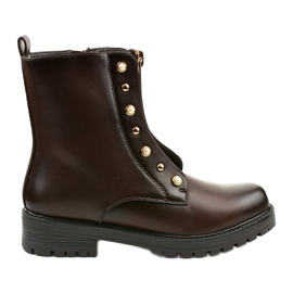 Botas de cano altas femininas marrons com zíper Isadora castanho