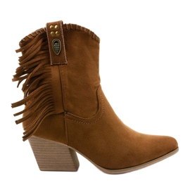 Botas de cowboy de camurça marrom da Lamimeila