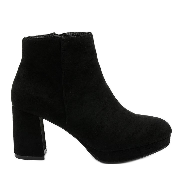 Botins de camurça preta no poste Mahoganis preto Botins de camurça preta no poste Mahoganis preto