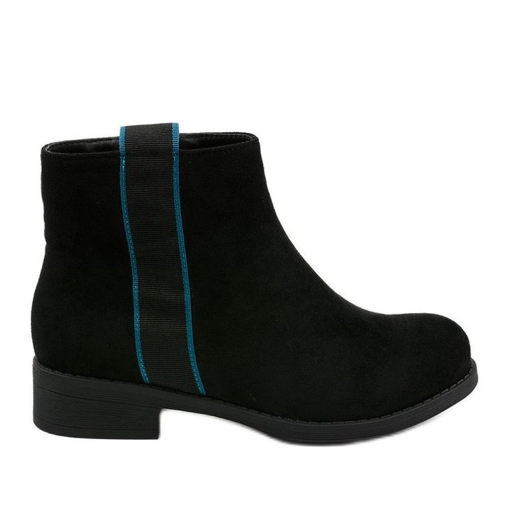 Botas pretas rasas Botas isoladas Thelsys preto azul Botas pretas rasas Botas isoladas Thelsys preto azul