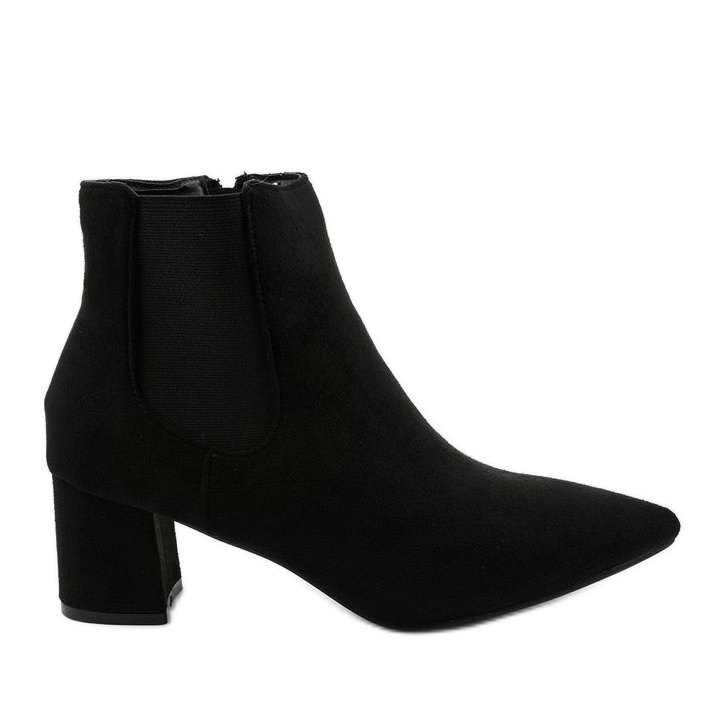 Botins de camurça preta com elástico Prestons preto