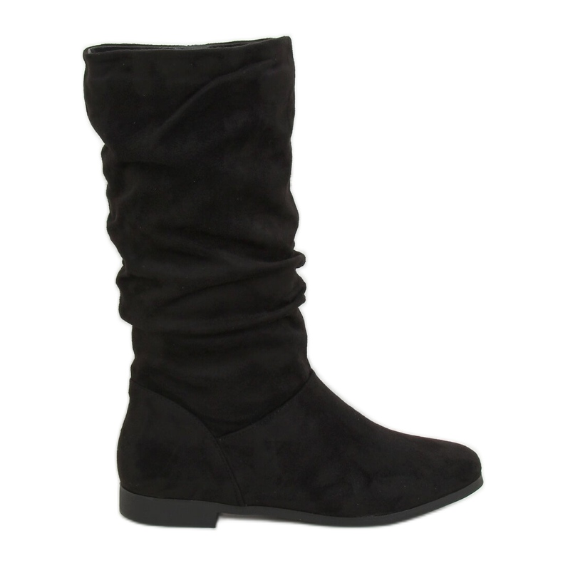 Botas pretas para mulheres de salto baixo J19-92 Preto