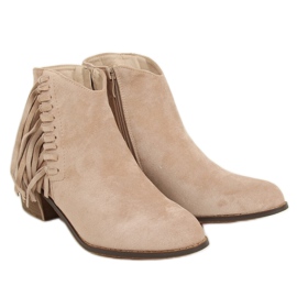 Botas com franjas bege 100-113B0-2 Nude