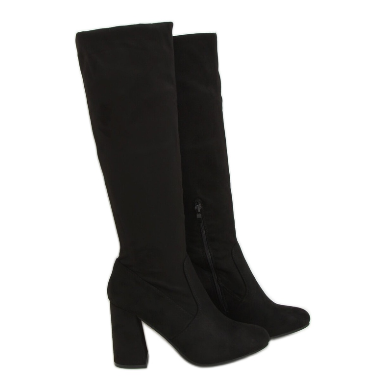 Botas pretas de salto alto D7533 pretas preto