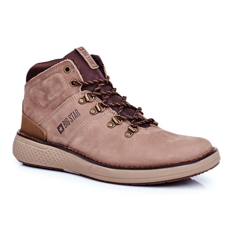 Botas Trekker de couro masculino Big Star Brown GG174492 castanho