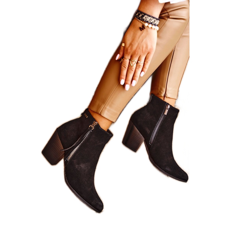 Botas femininas de salto alto, Big Star pretas GG274362 preto