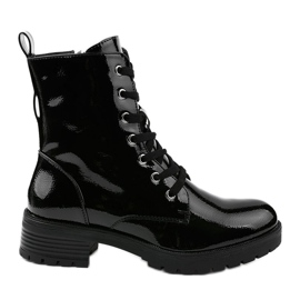 Botas laqueadas pretas da Slider preto