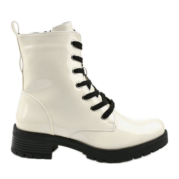 Botas lacadas brancas da Slider branco