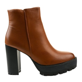 Botins marrons com zíper Winiesh castanho