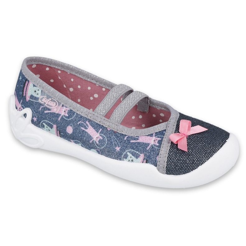 Calçados infantis Befado 116X281 azul marinho prata cinza