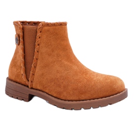POPA Botas infantis de salto baixo Camel Sicarro marrom