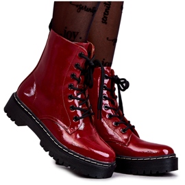 S.Barski Botas femininas vermelhas Kognito vermelho