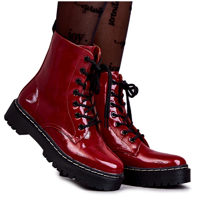 S.Barski Botas femininas vermelhas Kognito vermelho
