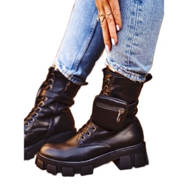 S.Barski Botas femininas na plataforma Black Warmed Verdem preto