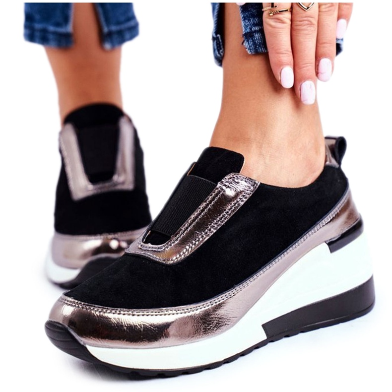 S.Barski Calçados Esportivos Femininos Tênis Couro Preto Wilimont