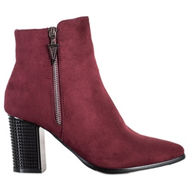 Botas de camurça com zíper VINCEZA vermelho
