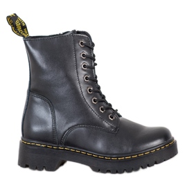 Botas de couro MCKEY preto