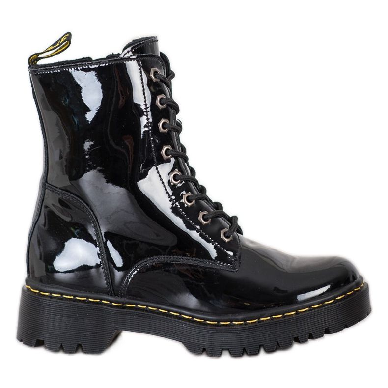Botas de couro MCKEY preto