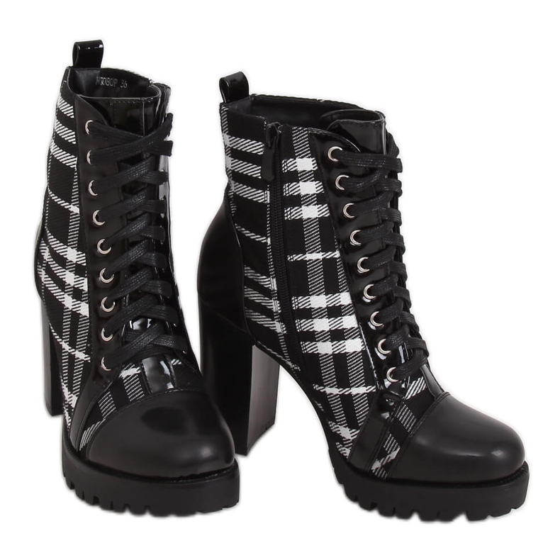 Preto de salto alto xadrez preto NS080P preto