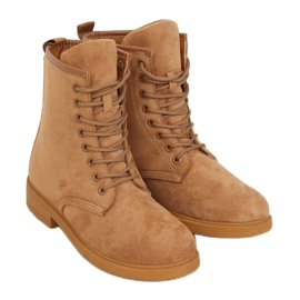 Camel E2002 Botas com cordões de camelo castanho