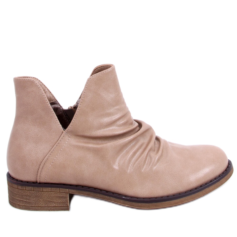 Botas com face recortada bege ST-22P Bege Botas com face recortada bege ST-22P Bege