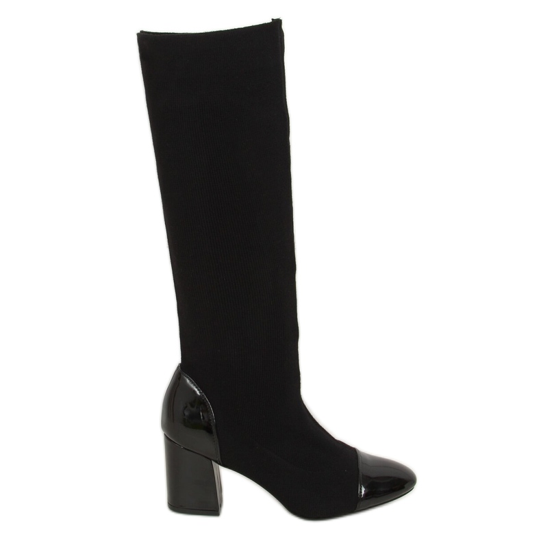 Botas pretas com parte superior flexível preta 6217 preta preto Botas pretas com parte superior flexível preta 6217 preta preto