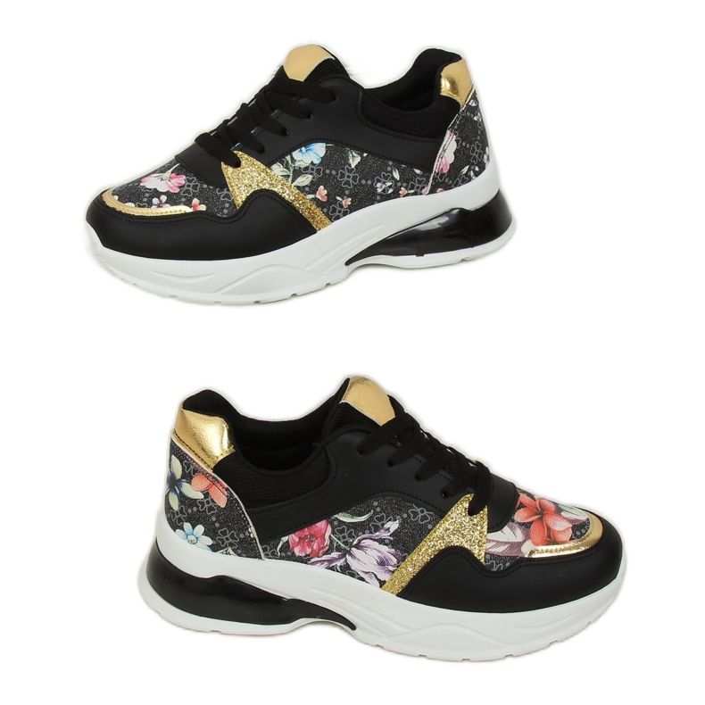 Sapatos esportivos pretos NB332 pretos multicolorido