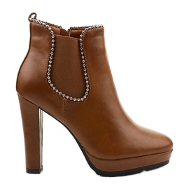 Botins marrons com zíper e elástico Circus castanho
