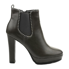 Botas cinza no poste com zíper e elástico Circus