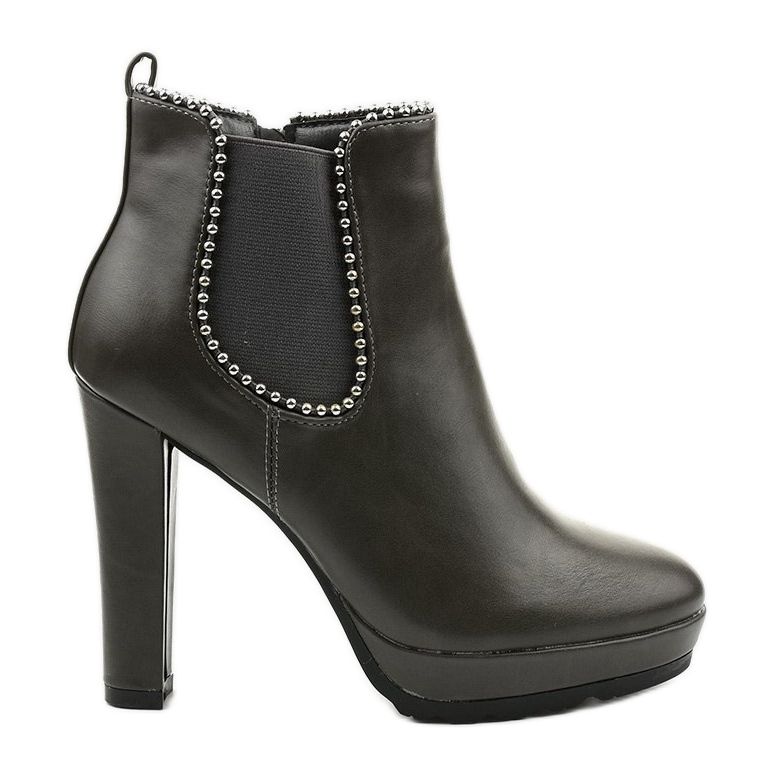 Botas cinza no poste com zíper e elástico Circus