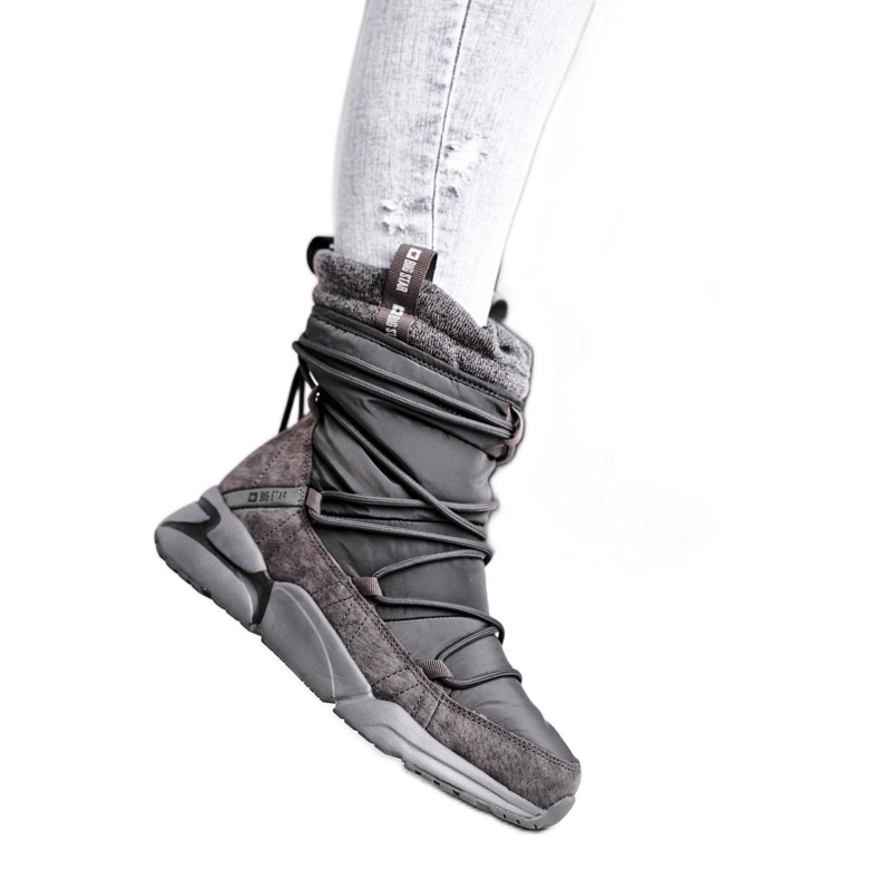 Botas de neve femininas Big Star Grey GG274629 cinza