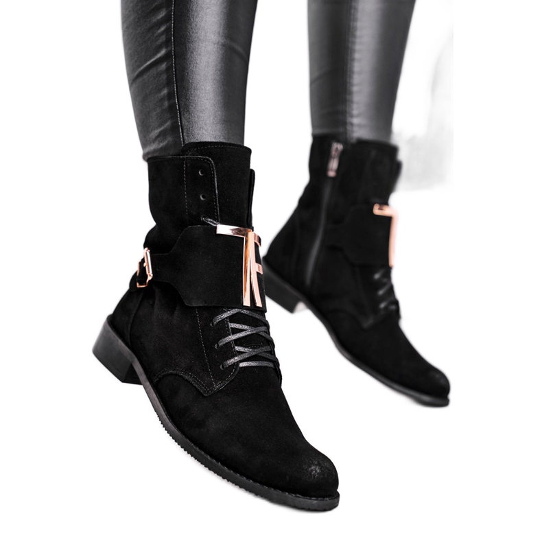 Botas femininas Nicole Suede Preto 2591