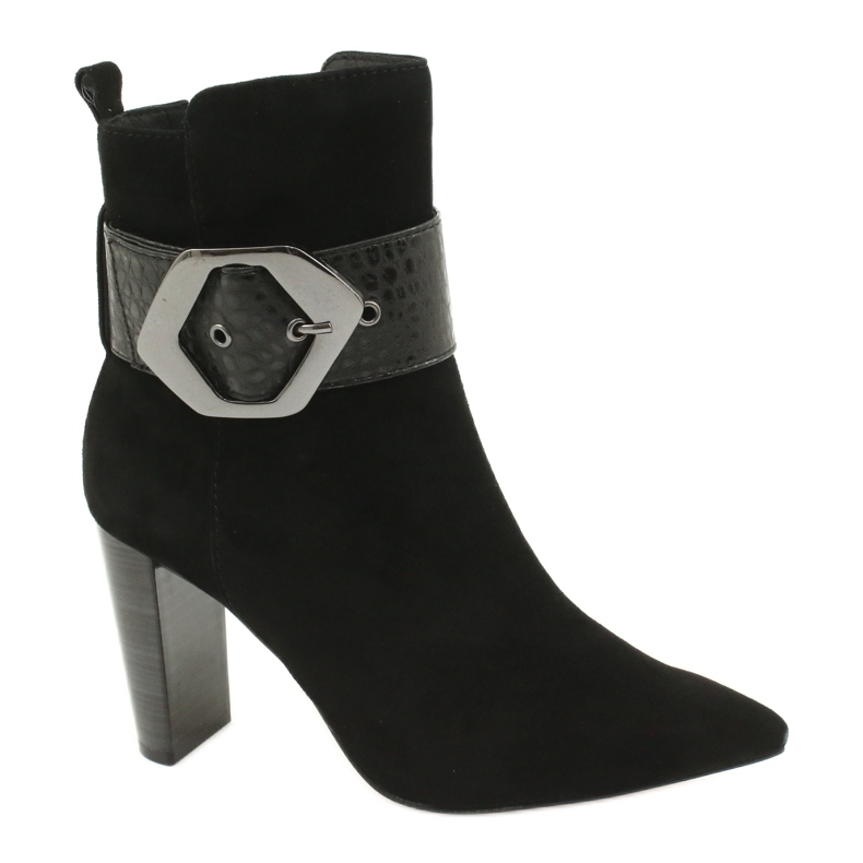 Caprice Botas de couro preto com fivela 25317-25 025 Caprice Botas de couro preto com fivela 25317-25 025