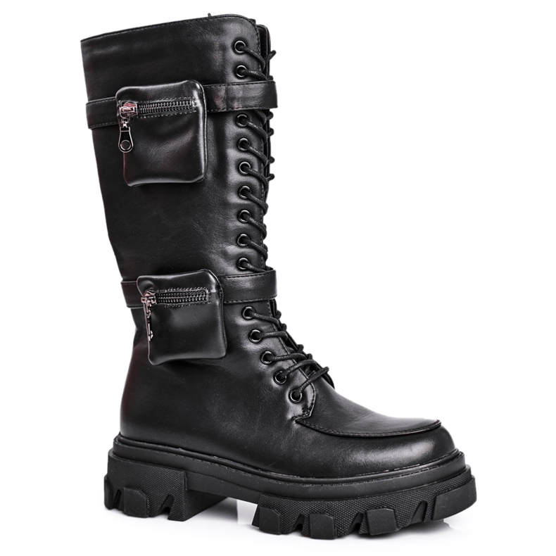 PS1 Botas femininas na plataforma Black Warm Winryna preto