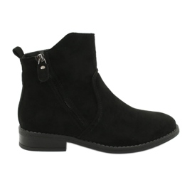 Evento Botins de camurça preta com zíper preto Evento Botins de camurça preta com zíper preto