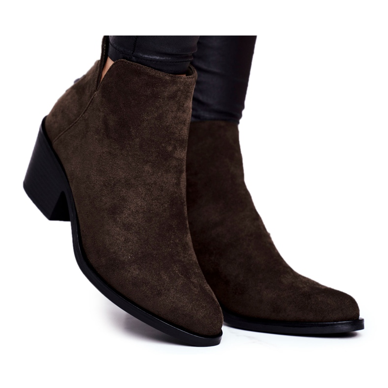 S.Barski Botas femininas com salto plano Quente outono cáqui leitoso