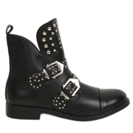 Botas pretas com tachas pretas A2300 Preto