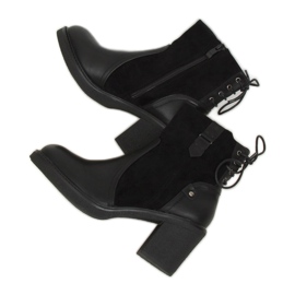 Botas pretas com salto largo H8116 Preto
